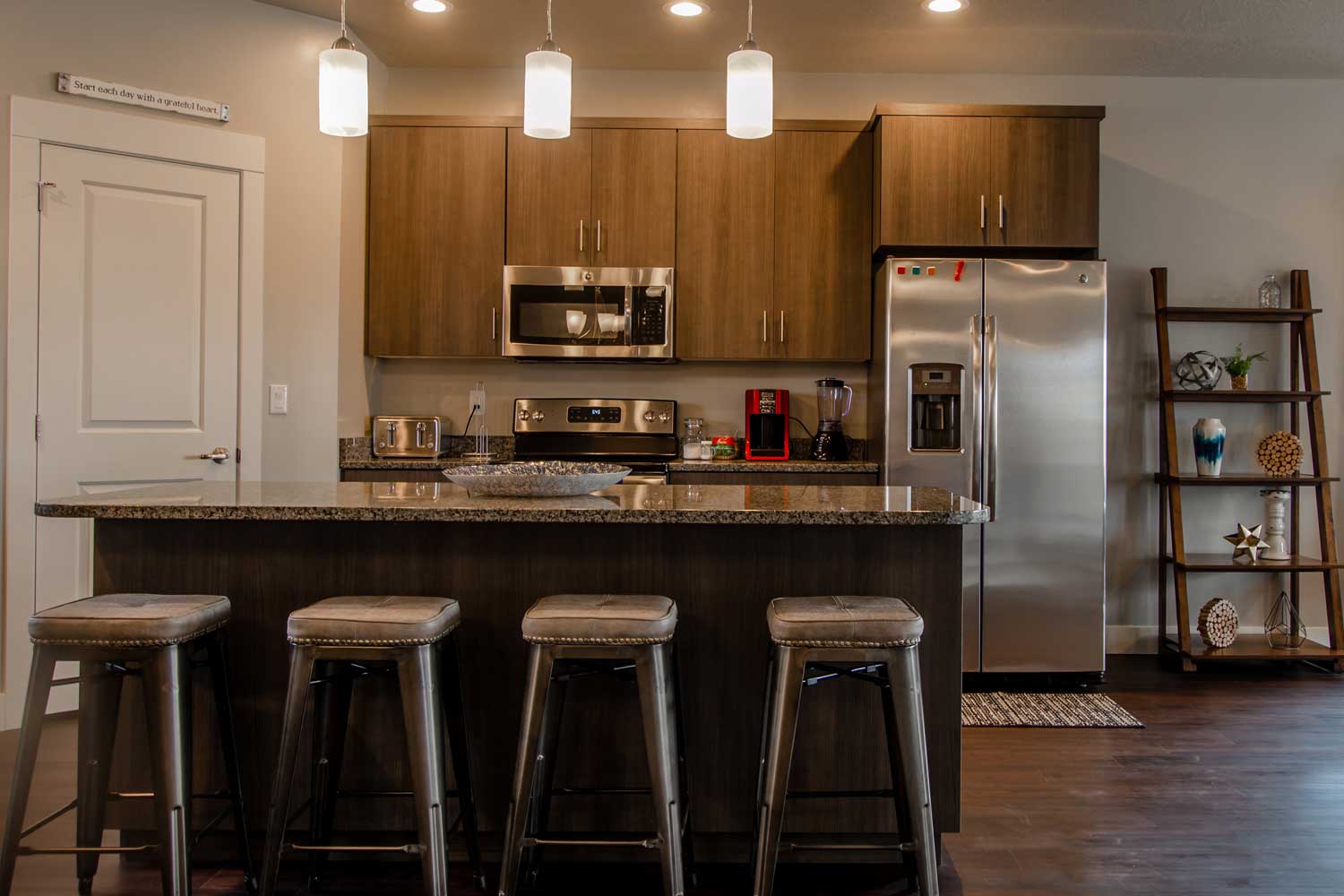 kitchen and fridge view